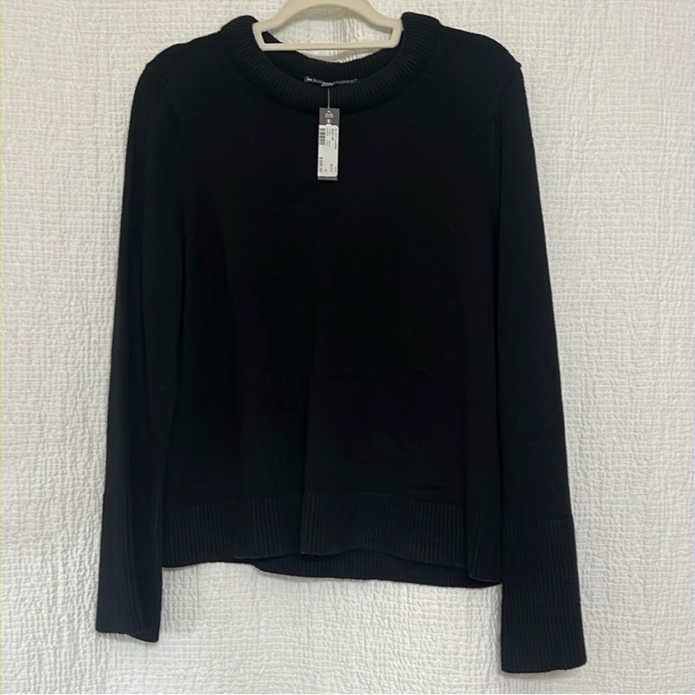 Elliott Lauren Black Knit Sweater NWT Size Large 
Ribbed Trim